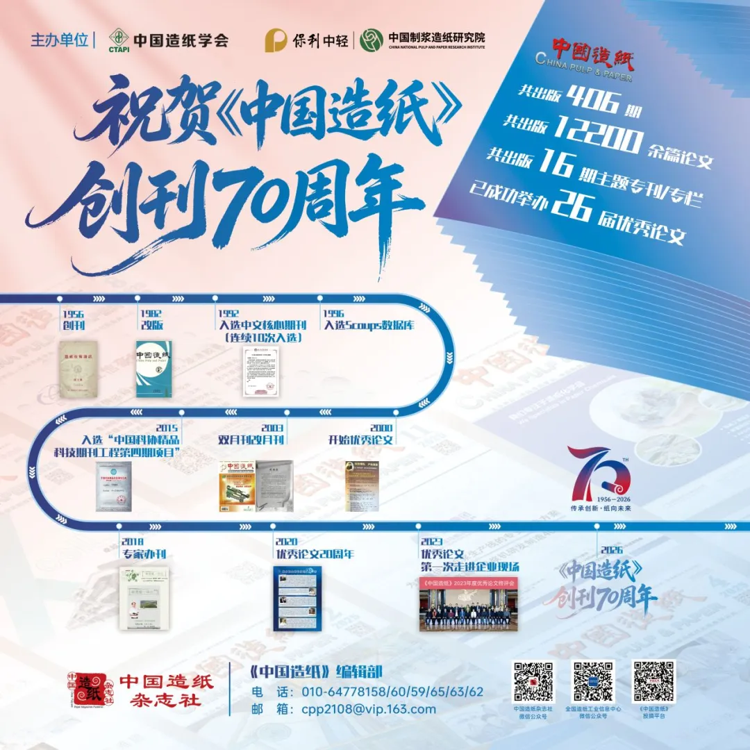 七秩芳华守初心 纸载创新向未来——《中国造纸》创刊70周年